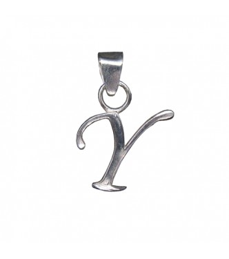 PE001489 Sterling Silver Pendant Charm Letter Y Solid Genuine Hallmarked 925